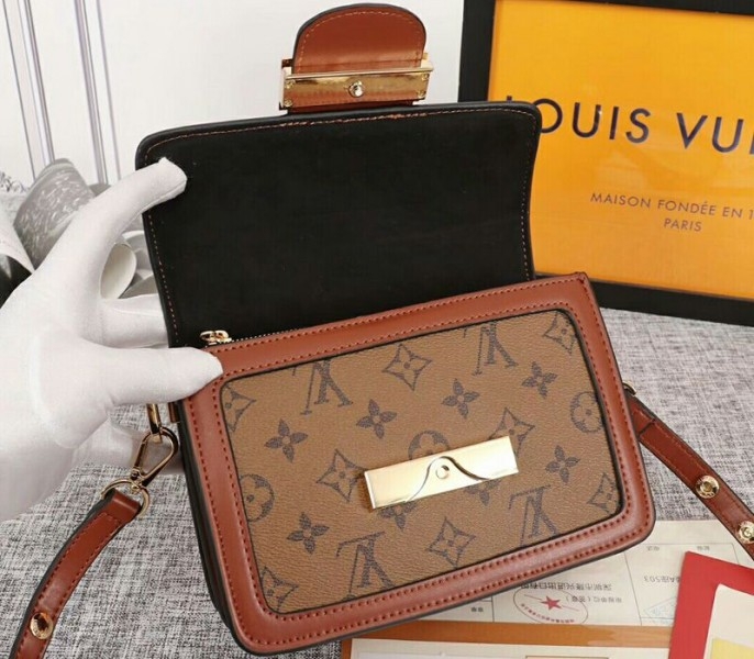 Louis Vuitton Monogram Reverse Canvas Mini Dauphine Bag angle 5