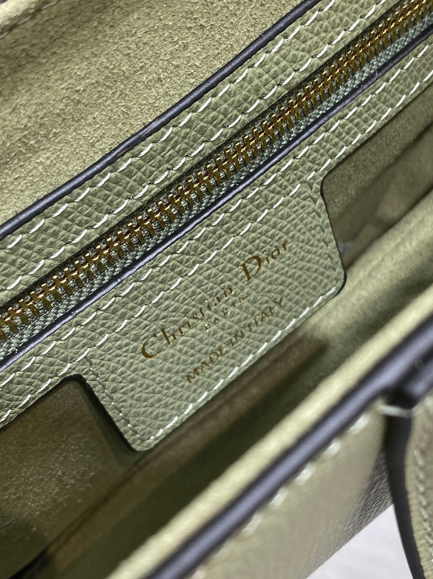 Dior Saddle Bag with Strap Imitation in Ethereal Green Grained Calfskin angle 5