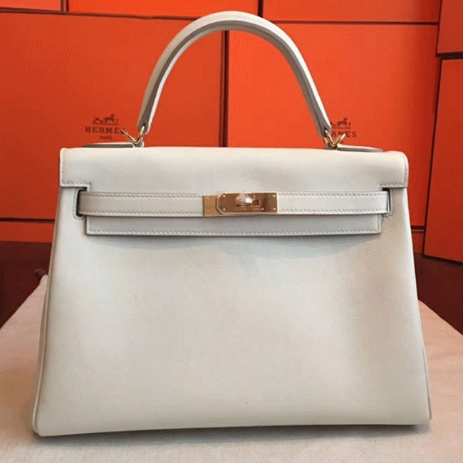 Ivory Swift Fake Hermes Kelly Retourne 32cm Refined Purse