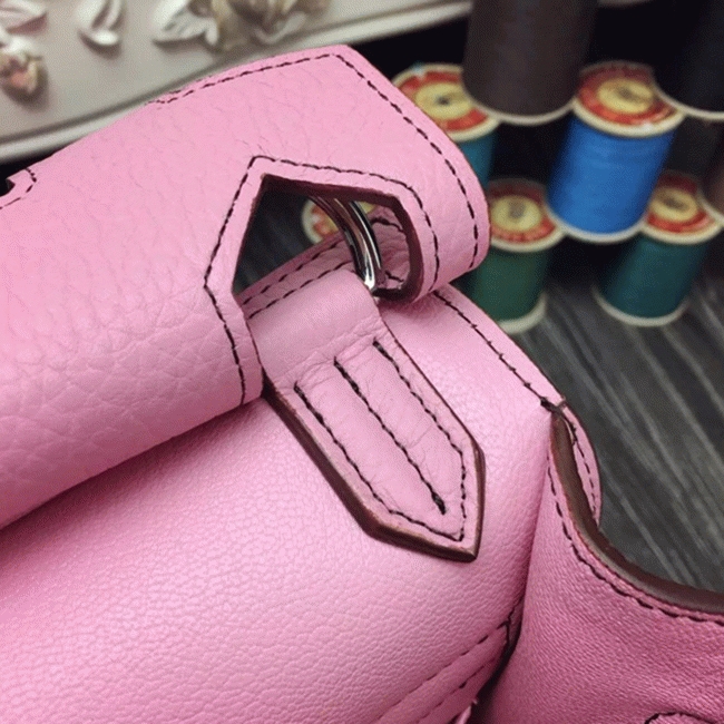 Pink fake luxury Hermes Jypsiere 34cm handbag angle 3