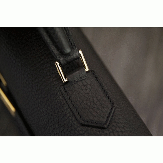 Black Calf Leather Replica Top Hermes Kelly Depeche 38cm Professional Briefcase angle 3