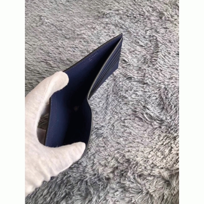 Dark blue top quality fake Hermes Copernic compact wallet angle 2