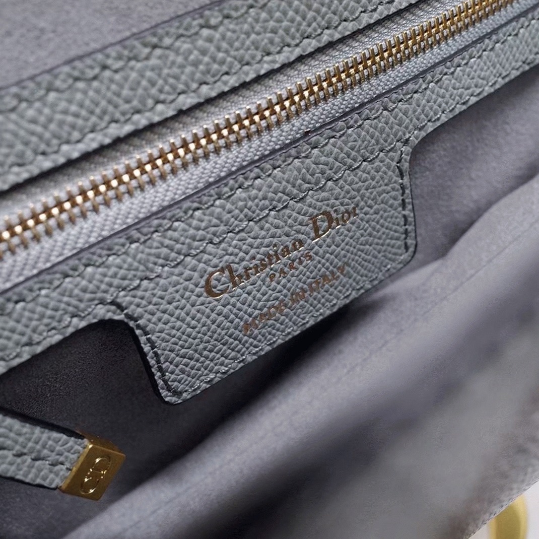 Dior Saddle Bag Fake in Gray Grained Calfskin angle 5