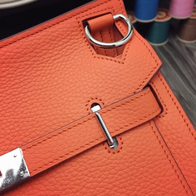 Orange replica Hermes Jypsiere 31cm handbag angle 4