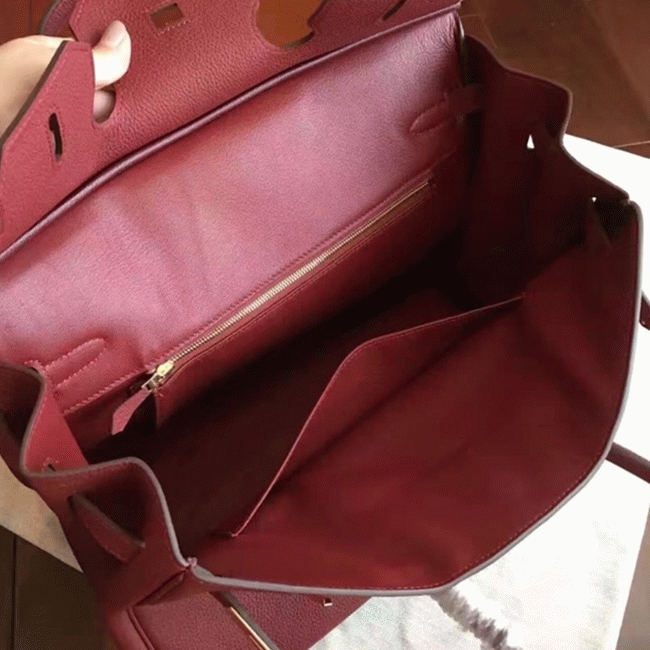 Bordeaux Color Top Designer-Inspired Hermes Birkin 35CM Fake angle 3