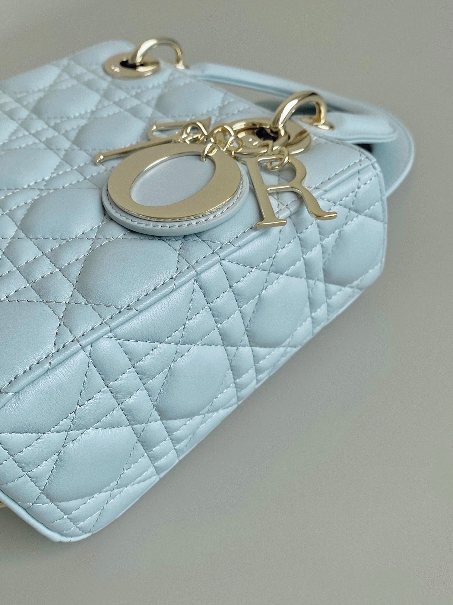Dior Small Lady Dior My ABCDior Bag Replica in Placid Blue angle 2