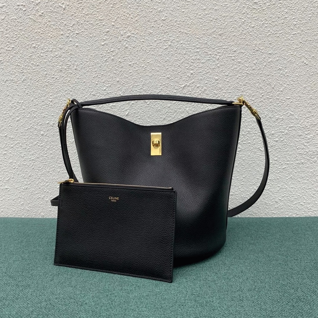 Top Quality Fake Celine Bucket 16 Bag In Black angle 3