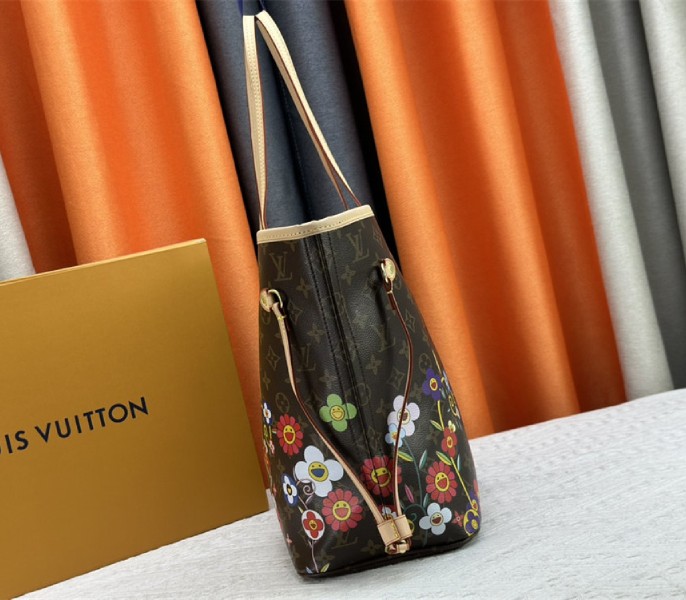 Louis Vuitton X TM Monogram Canvas Neverfull MM angle 4