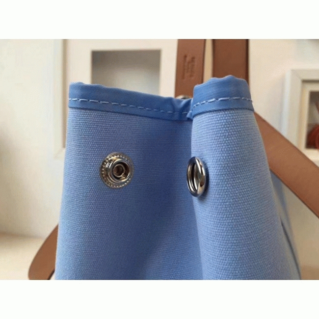 Celeste Canvas Top Fake Hermes Cabag Elan Lightweight Handbag angle 2
