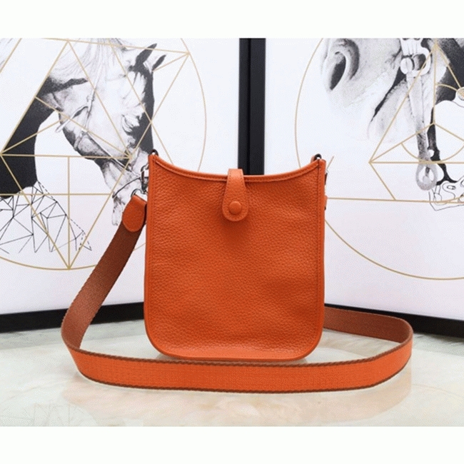 Orange Evelyne II TPM Bag Fake Luxury Hermes Small Messenger angle 3