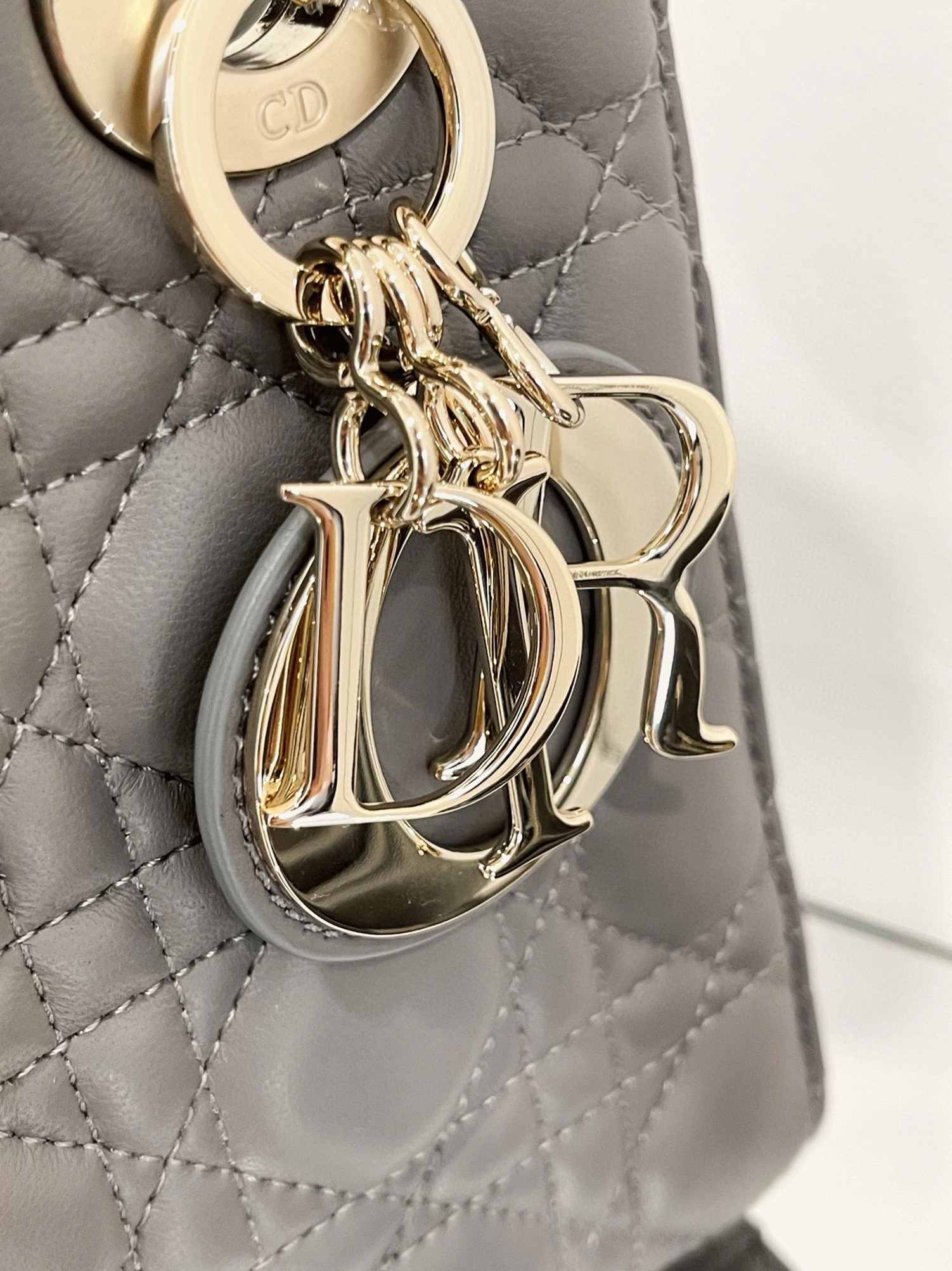Dior Small Lady Dior My ABCDior Bag Fake in Steel Grey angle 3