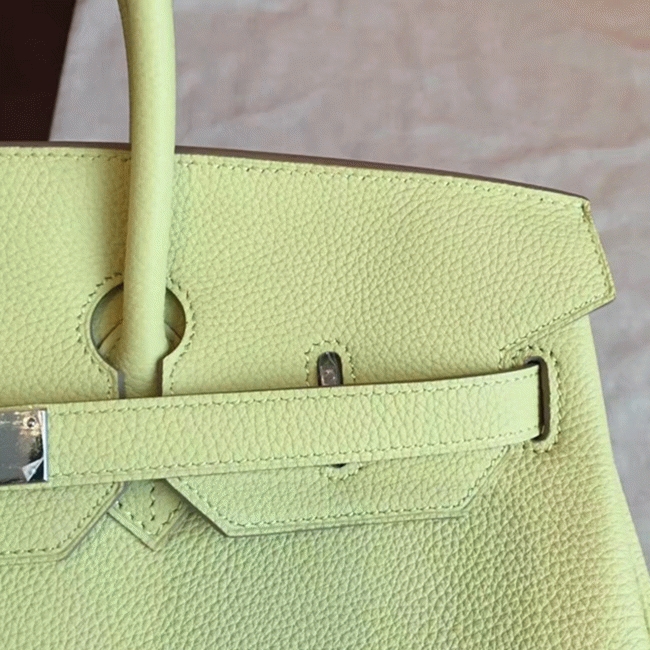 Curry Color Designer Imitation Hermes Birkin 35cm Bag angle 2