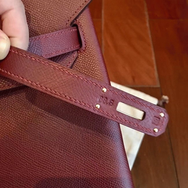 Bordeaux Imitation Copy Hermes Birkin 40cm Handbag angle 4