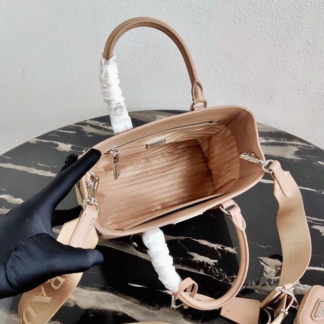 Prada Galleria Mini Bag Replica in Beige angle 5