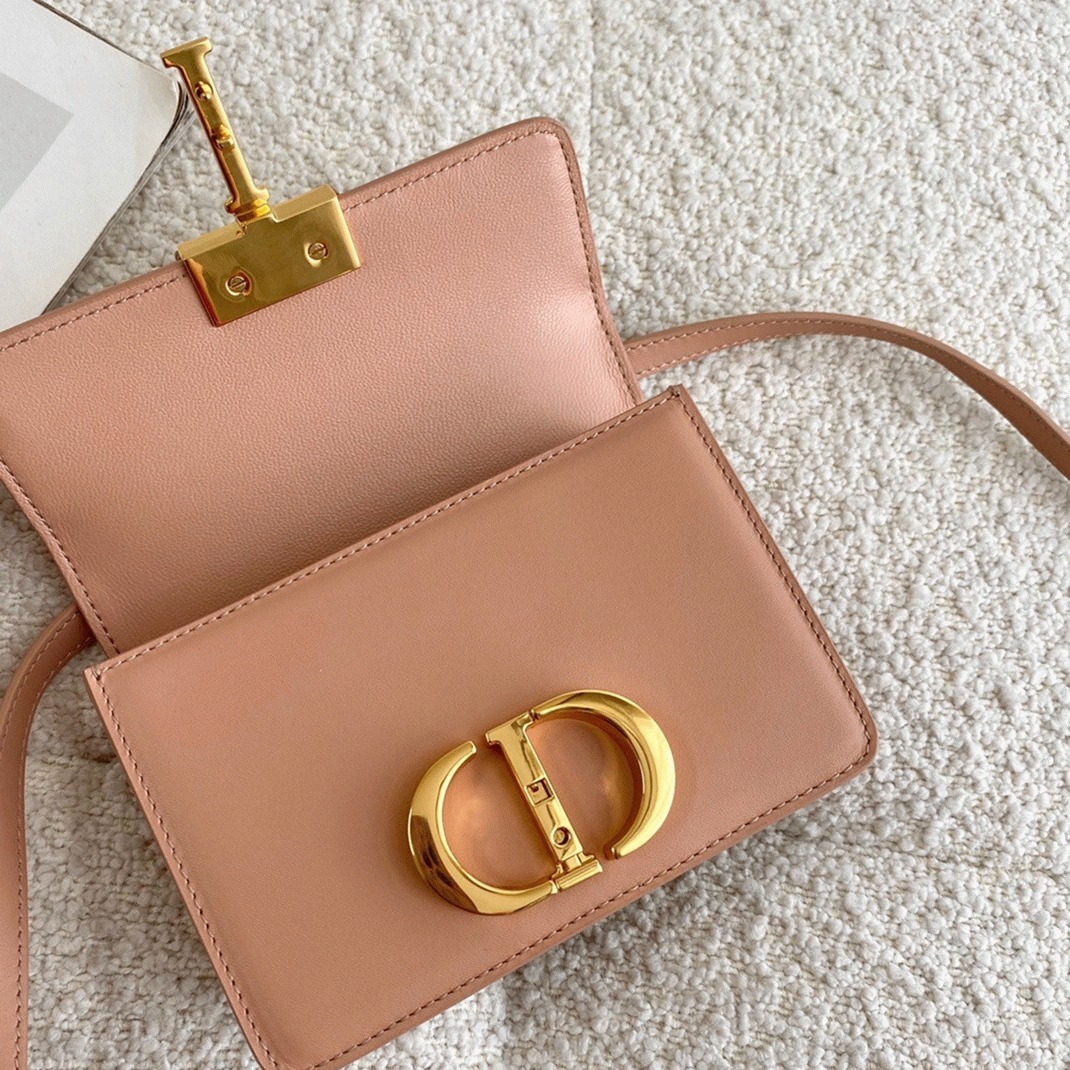 Dior 30 Montaigne Micro Bag Replica in Poudre Box Calfskin angle 3
