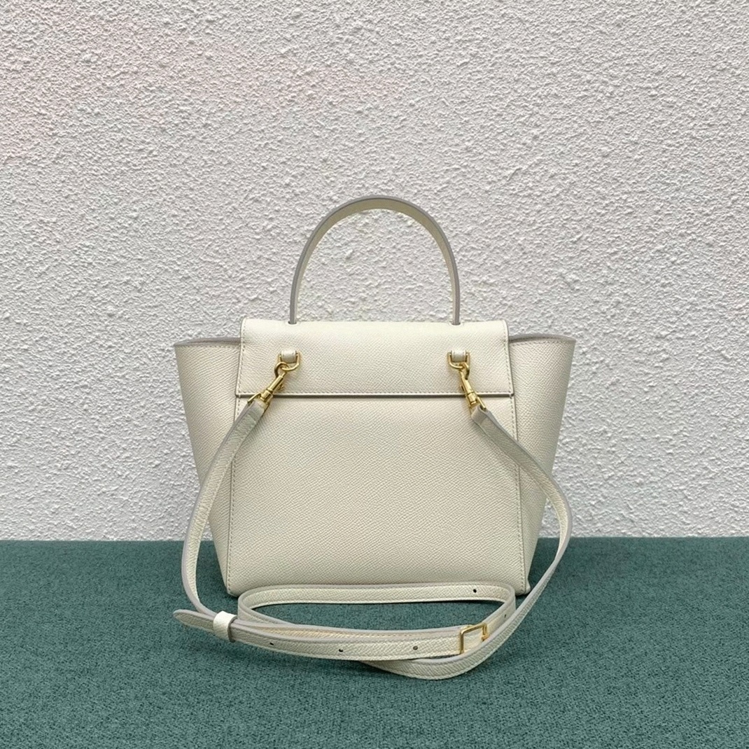 Celine Belt Nano Bag Knockoff in White angle 3