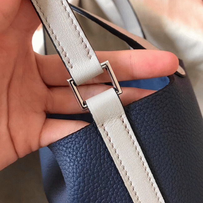 Bicolor sapphire replica Hermes Picotin Lock 22cm handbag angle 2