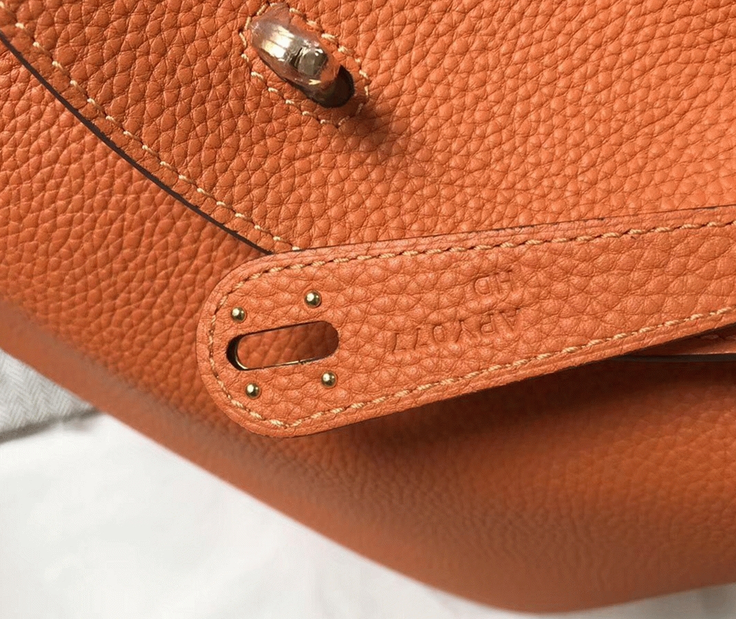 Top replica Hermes Lindy 30cm bag in orange shade angle 4