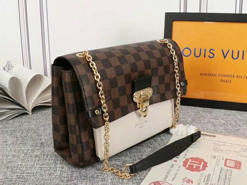 Louis Vuitton Damier Ebene Canvas Vavin PM Bag In Cream angle 2