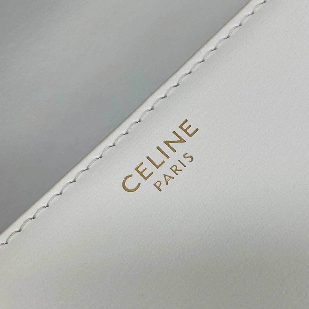 Top Quality Replica Celine Triomphe Medium Bag In White angle 2
