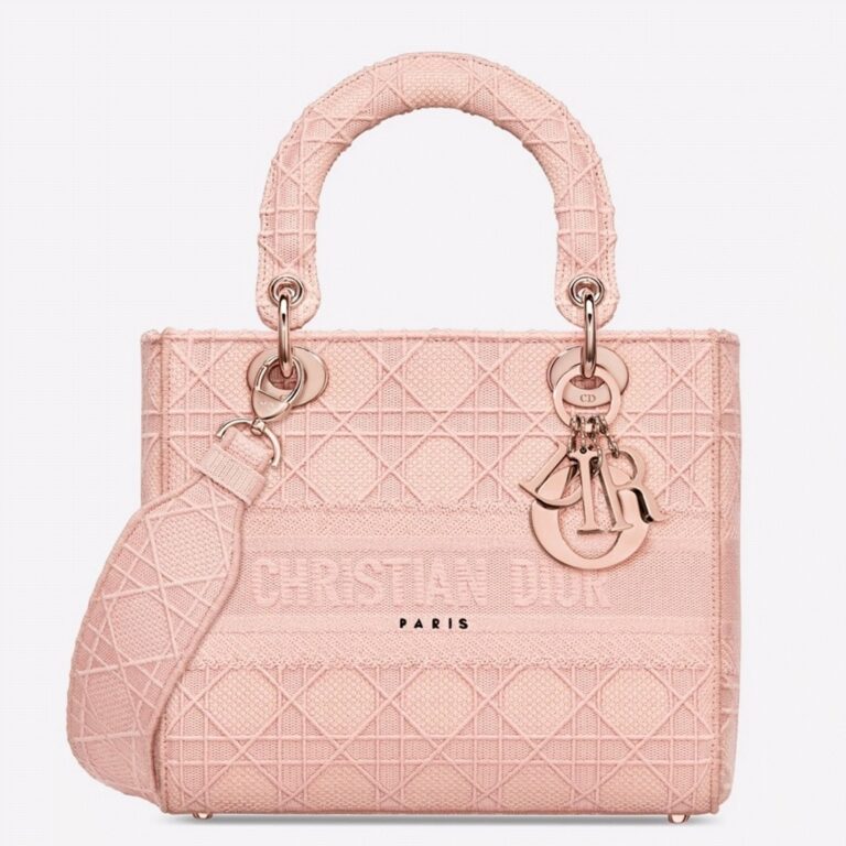 Dior Lady D-Lite Medium Bag Imitation in Pink Cannage Embroidered Canvas