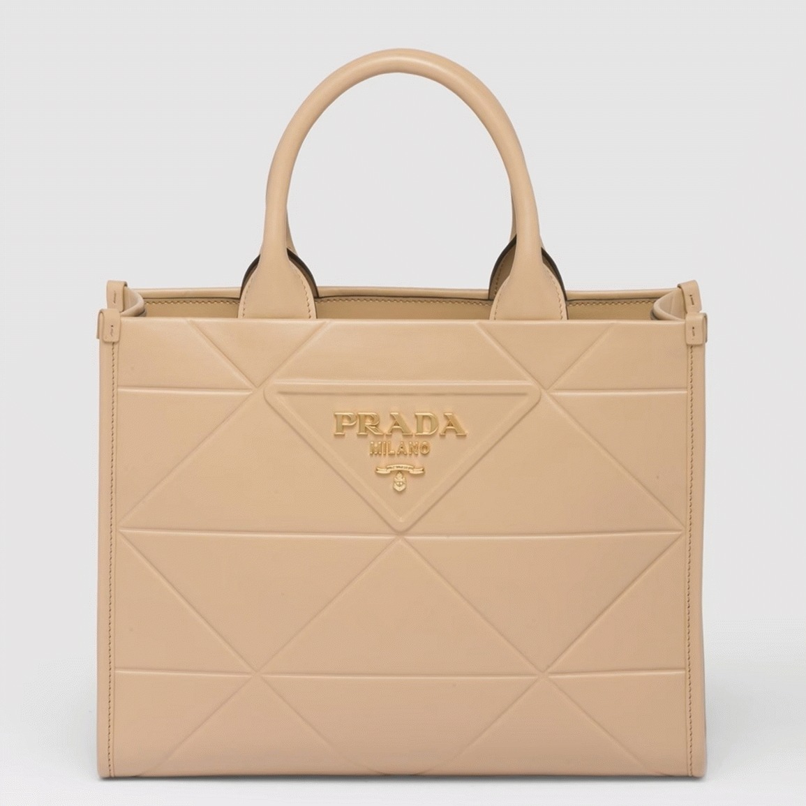 Prada Symbole Small Bag Imitation with Topstitching in Beige