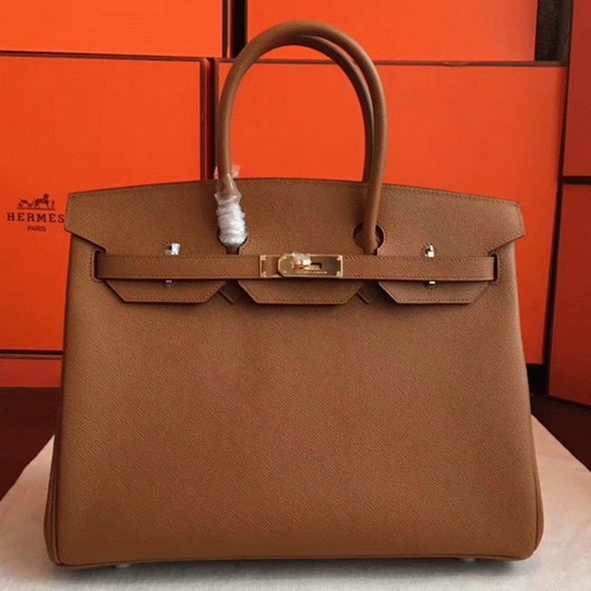 Brown Luxury Replica Hermes Birkin 35cm Handbag