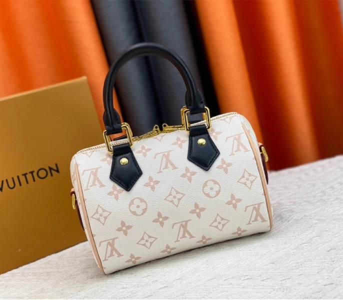 Louis Vuitton Monogram Dune Canvas Speedy 20 Handbag With Jacquard Strap angle 2