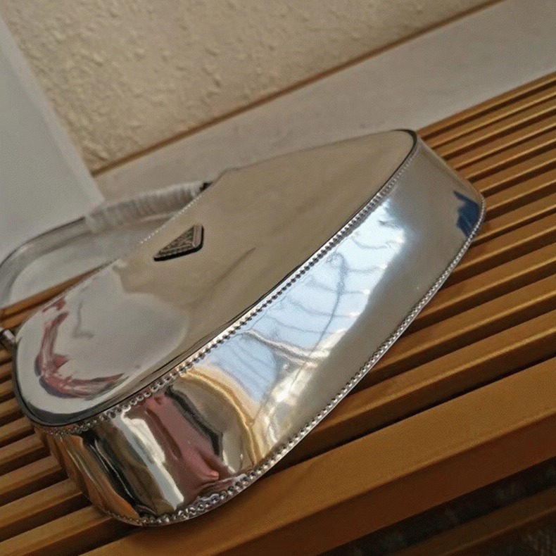 Silver Prada Cleo Small Bag Fake angle 5