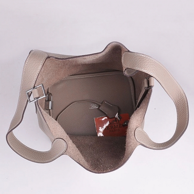 Grey knockoff Hermes Picotin Lock handbag angle 5