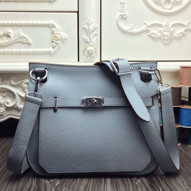 Blue lin fake designer Hermes Jypsiere 34cm handbag