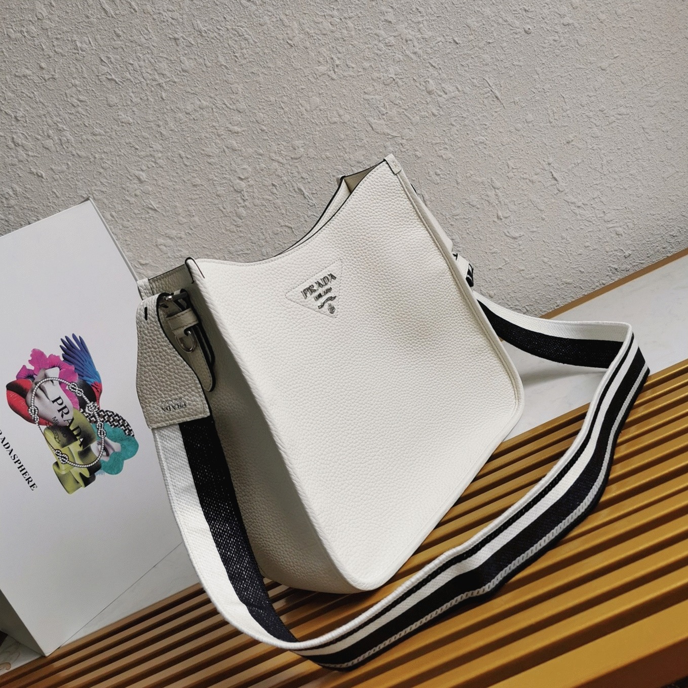 Prada Hobo Bag Knockoff in White angle 4