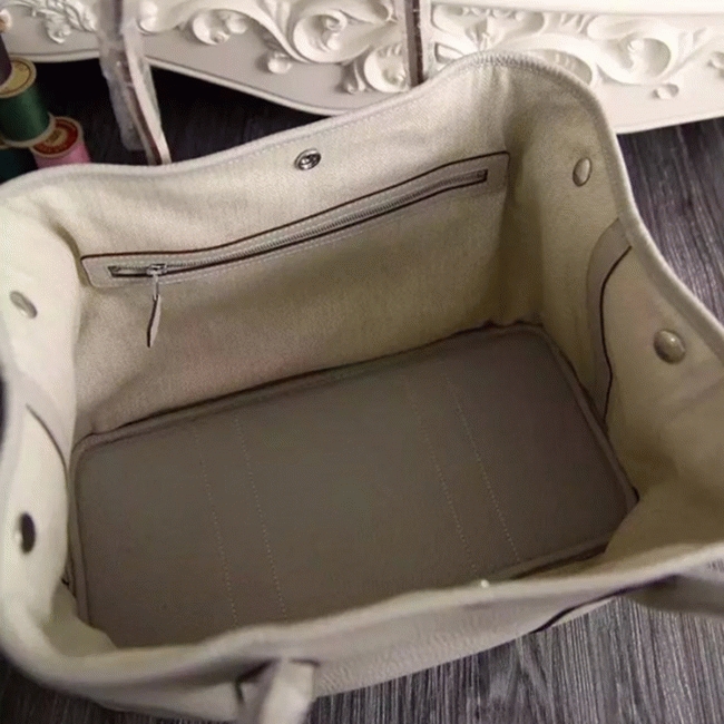 White Top Replica Hermes Garden Party 36cm Clean Tote Design angle 5