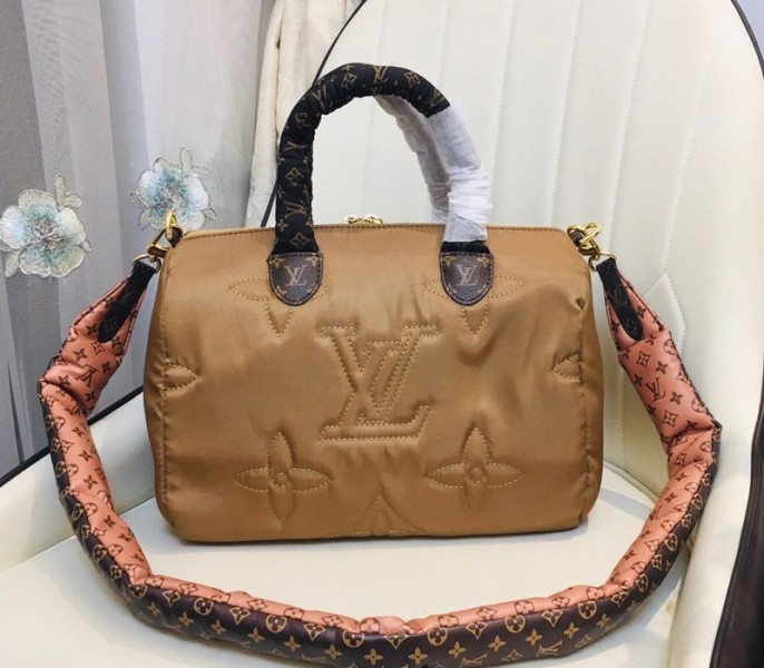 Louis Vuitton Econyl Regenerated Nylon Speedy Bandouliere 30 Handbag In Beige