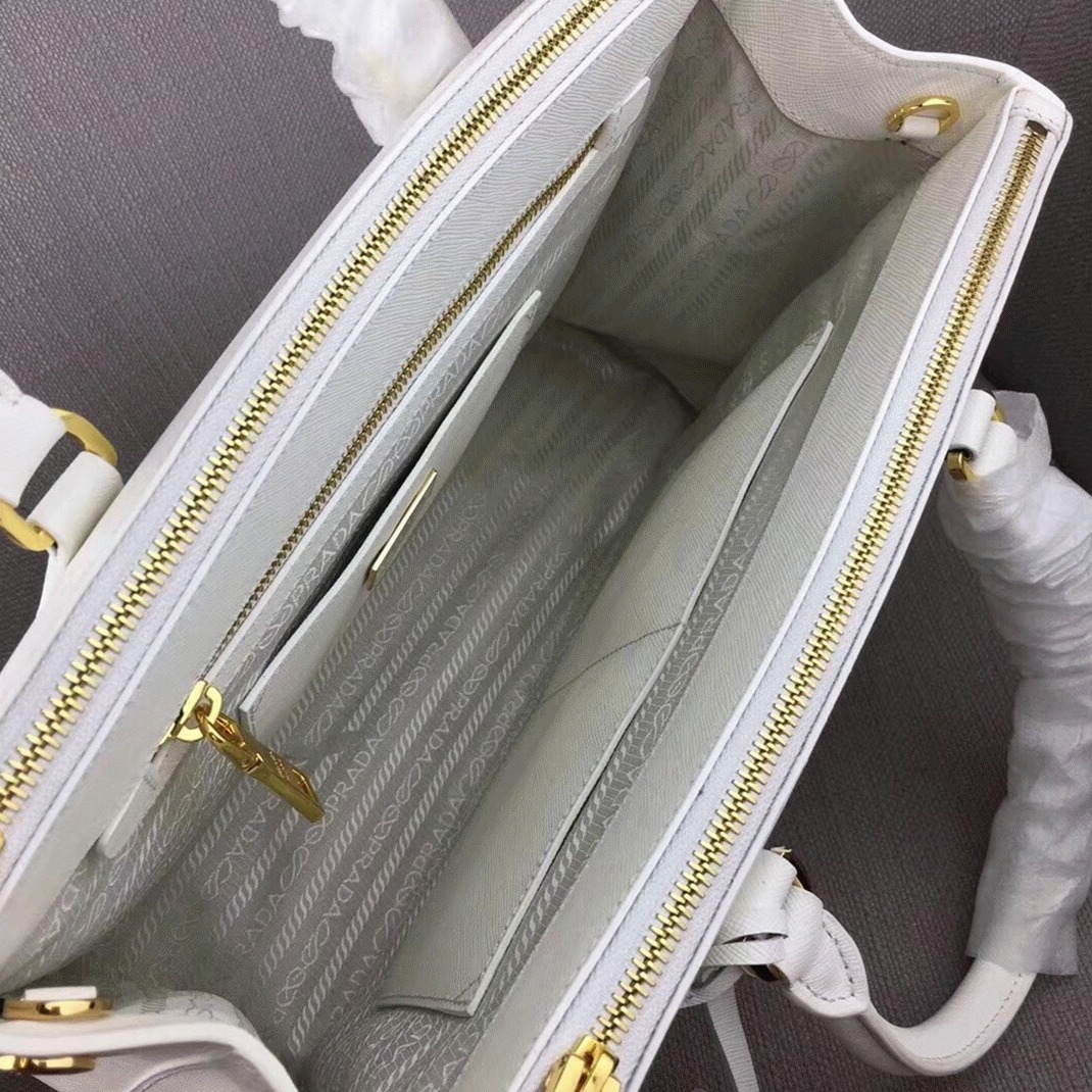White Prada Galleria Large Bag Top Quality angle 4