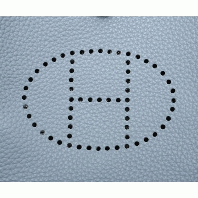 Blue Lin Color Fake Hermes Evelyne II TPM Compact Bag angle 3