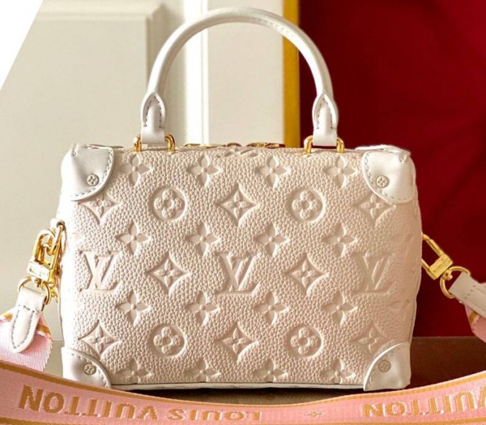 Louis Vuitton Monogram Empreinte Petite Malle Souple Handbag In Cream angle 2