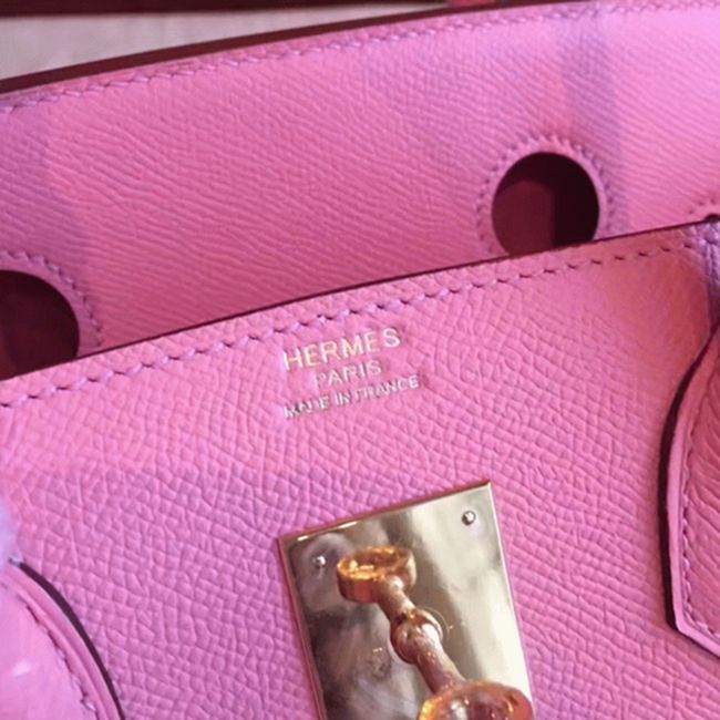 Pink Handmade Imitation Hermes Birkin 30cm Tote angle 5