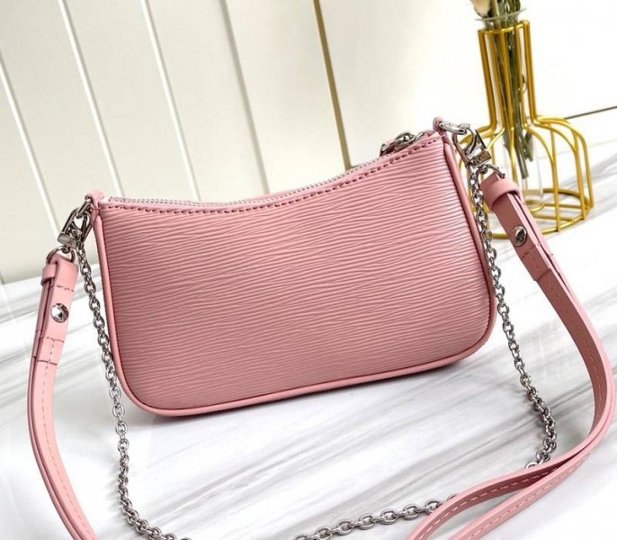 Louis Vuitton Epi Leather Easy Pouch On Strap In Rose Ballerine Pink angle 3