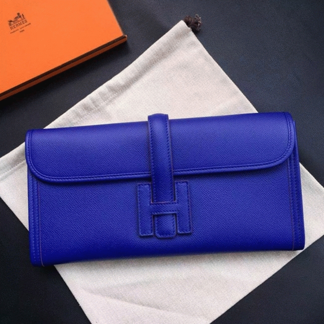 Electric Blue Epsom Replica Hermes Jige Elan 29 Modern Clutch