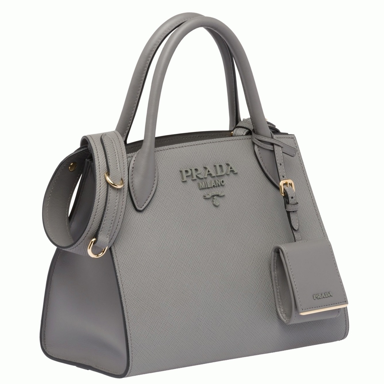 Prada Monochrome Small Bag Fake in Grey