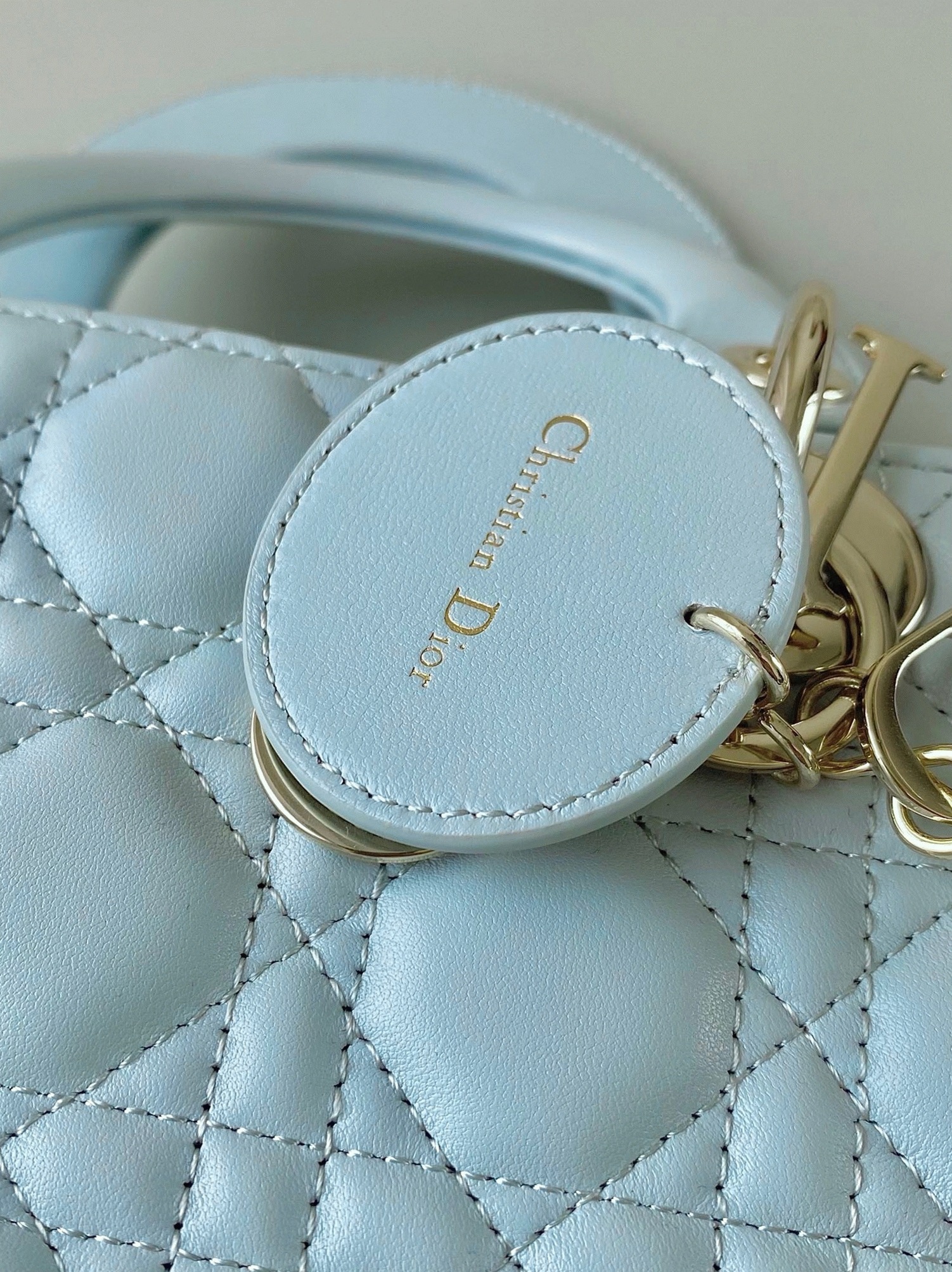 Dior Small Lady Dior My ABCDior Bag Replica in Placid Blue angle 3