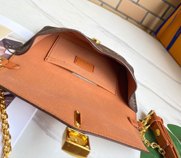 Louis Vuitton Monogram Canvas Padlock On Strap Bag In Caramel angle 5