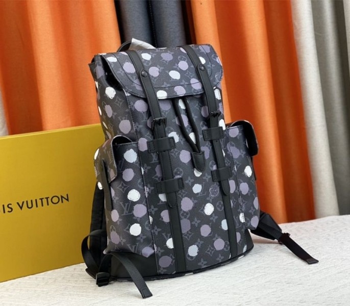 Louis Vuitton X YK Monogram Eclipse Christopher Backpack angle 2