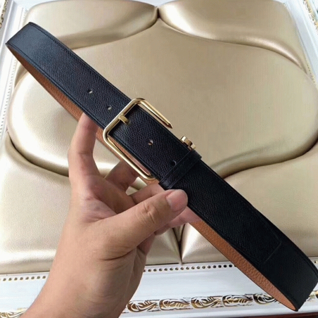 Top-rated fake Hermes Lennox belt in black angle 2