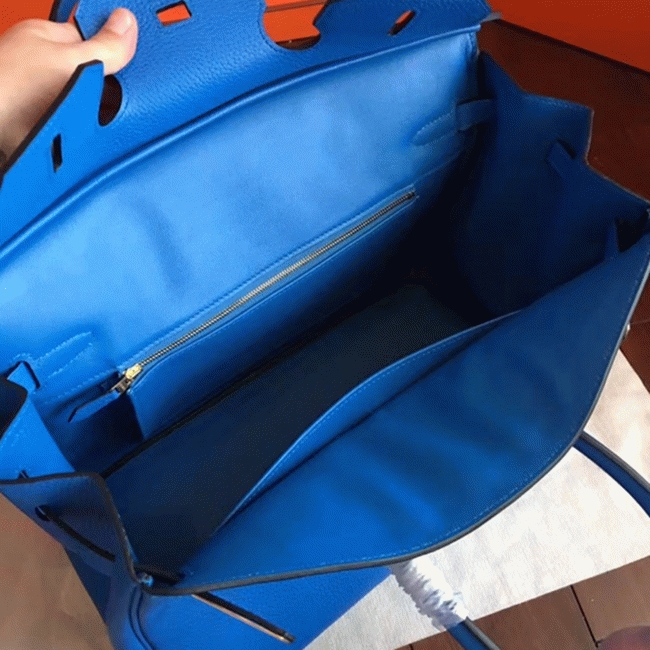 Blue Hydra Fake Designer Hermes Birkin 35cm Bag angle 2