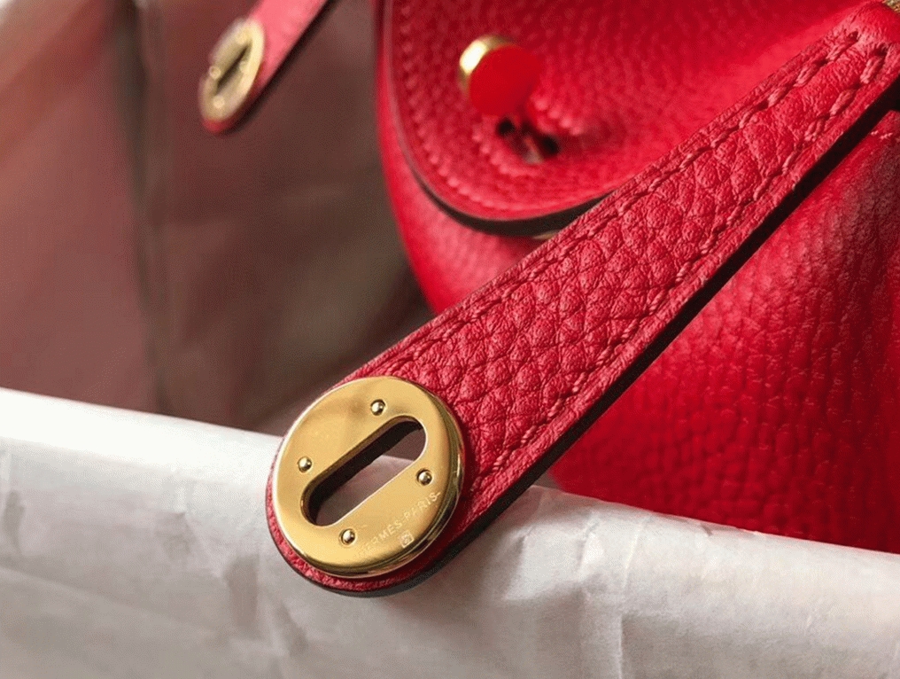 Fake designer Hermes Lindy Mini handbag in red angle 2