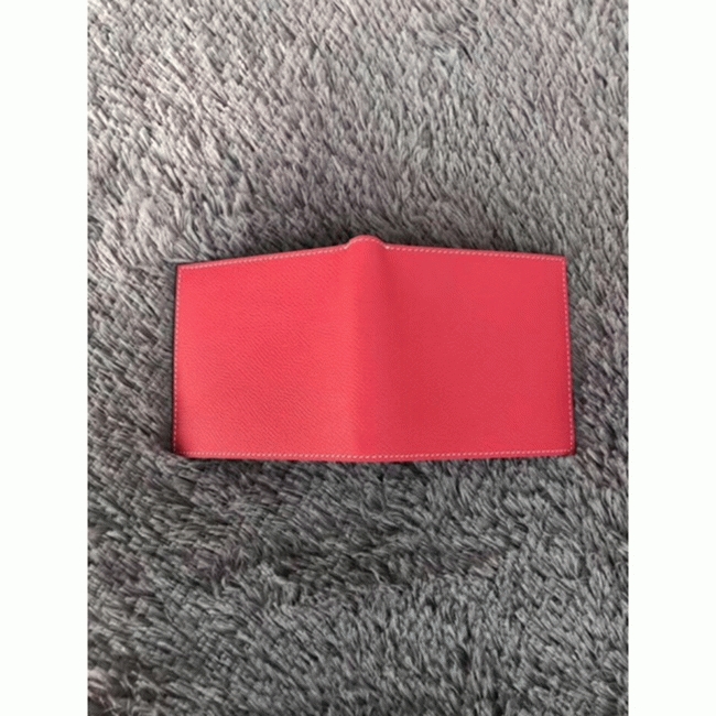 Rose red top fake Hermes Copernic compact wallet angle 5