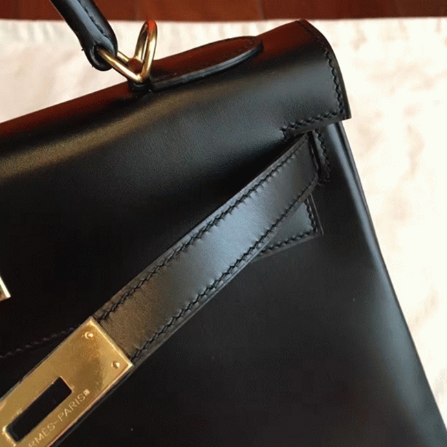 Black Box Replica Hermes Kelly Retourne 32cm Sophisticated Handbag angle 3