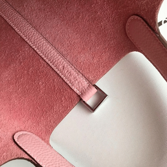 Pink Hermes Picotin Lock 18cm handbag with braided handles replica angle 3